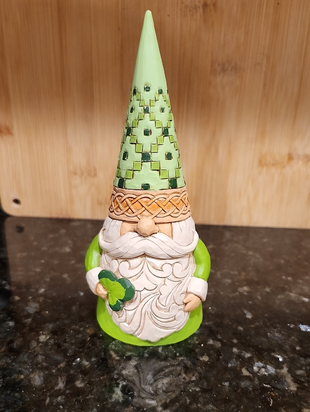Green Resin Gnome Figurine Home Art